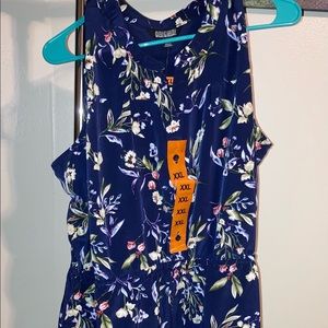Floral Navy Blue Dress